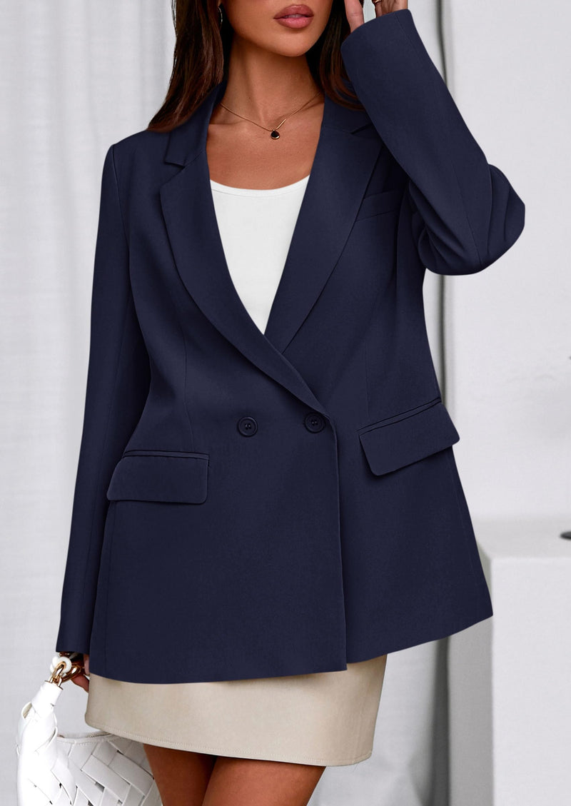 PRETTYGARDEN Fall Blazers for Women Business Casual Long Sleeve Lapel Pockets Dressy Suit Jackets Work Office Clothes PRETTYGARDEN