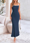 PRETTYGARDEN Women Summer Bodycon Spaghetti Strap Vacation Maxi Dress