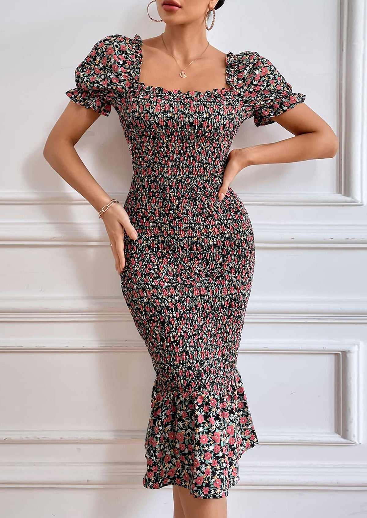 Short Puff Sleeve Cocktail Dresses
