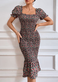 Short Puff Sleeve Cocktail Dresses