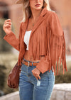 PRETTYGARDEN Women's Fringe Faux Suede Leather Jackets Fashion Tassel Motorcycle Cropped Coats