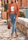 PRETTYGARDEN Women's Fringe Faux Suede Leather Jackets Fashion Tassel Motorcycle Cropped Coats