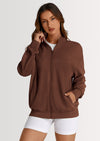 PRETTYGARDEN Women's Spring Fall Fashion Full Zip Up Sweatshirt Long Sleeve Loose Fit Trendy Casual Jacket with Pockets