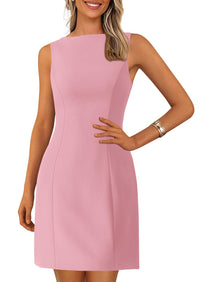 Sleeveless Boat Neck A Line Elegant Cocktail Party Mini Dresses