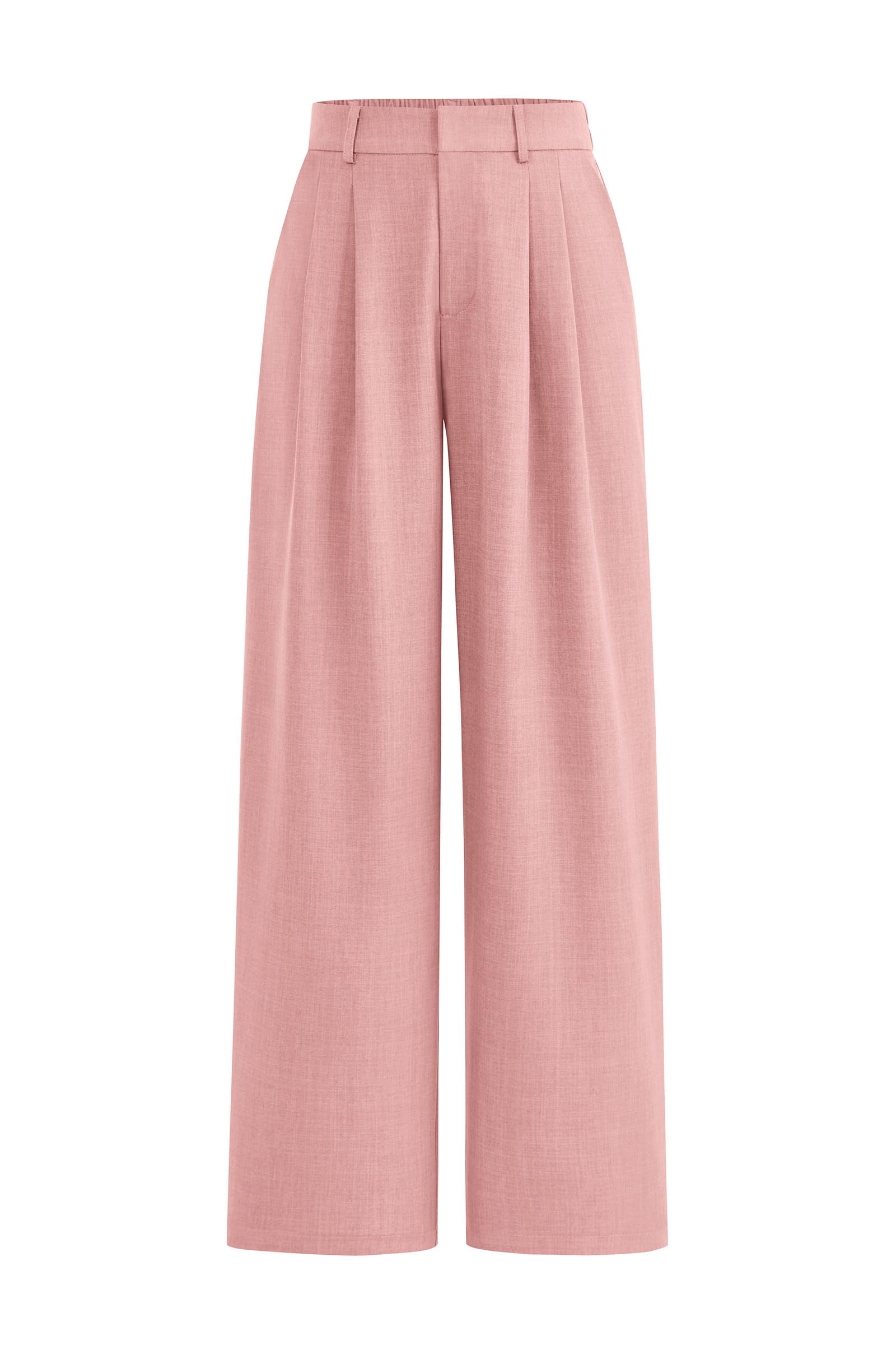 PRETTYGARDEN Women's Summer Elastic High Waisted Work Pants Straight Leg Dressy Business Casual Trousers Slacks Pockets