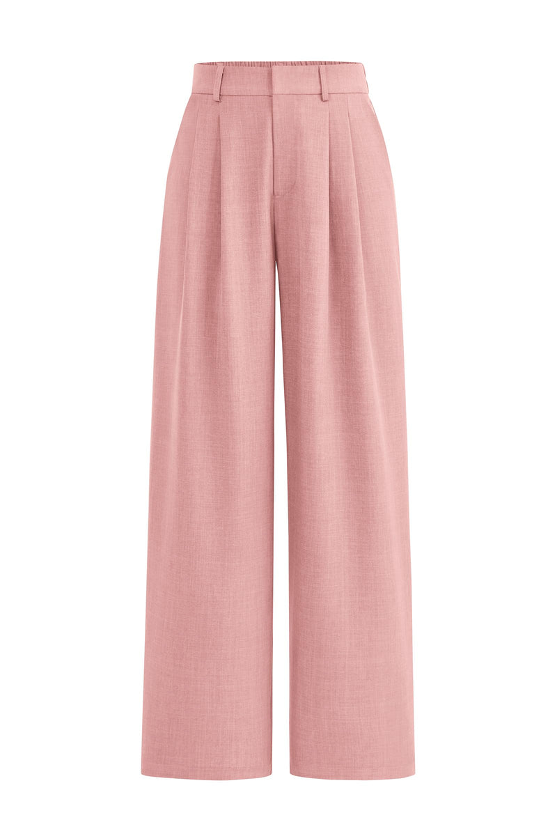 PRETTYGARDEN Women's Summer Elastic High Waisted Work Pants Straight Leg Dressy Business Casual Trousers Slacks Pockets