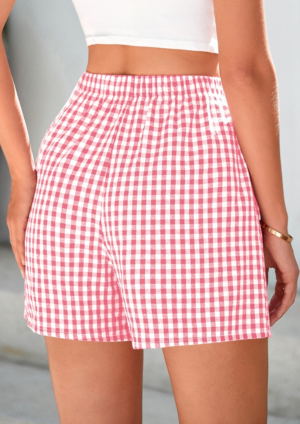 Plaid Casual Y2K Short with Pockets