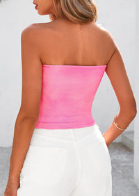 Strapless Mesh Floral Y2K Bandeau Cute Crop Trendy Going Out Tube Tops