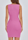 PRETTYGARDEN Spring Dresses for Women Sleeveless Bodycon Short Work Tank Dress Summer Casual Ribbed Mini Sundresses