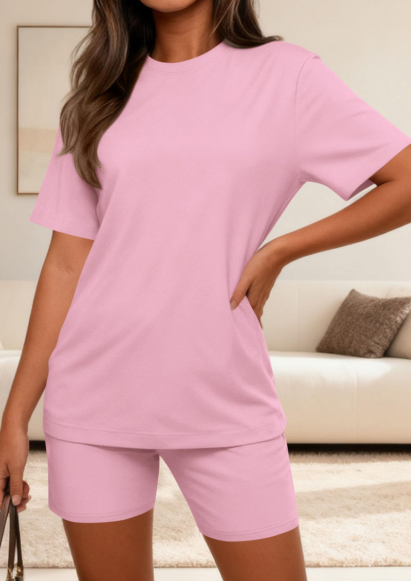 PRETTYGARDEN Women's Two Piece Matching Lounge Sets Summer Casual Tops Short Sleeve Shirts Shorts Travel Airport Outfits PRETTYGARDEN