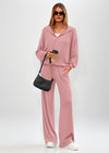 PRETTYGARDEN Women's 2 Piece Fall Lounge Sets Zip Up Hoodie Wide Leg Pants Tracksuit Matching Travel Outfits Clothes