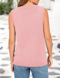 Sleeveless Button Down Business Casual Knit Tank Tops