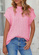 Casual Short Sleeve Crew Neck Knit Pullover Trendy Spring Outfits Sweater Vest