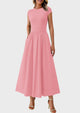 Casual Cap Sleeve Patchwork A Line Flowy Elegant Homecoming Maxi Dress