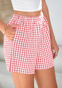 Plaid Casual Y2K Short with Pockets