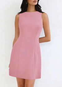 Sleeveless Boat Neck A Line Elegant Cocktail Party Mini Dresses