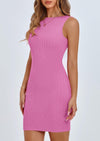 PRETTYGARDEN Spring Dresses for Women Sleeveless Bodycon Short Work Tank Dress Summer Casual Ribbed Mini Sundresses