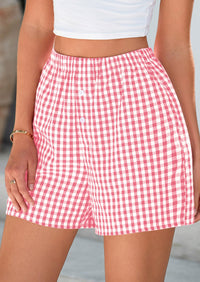 Plaid Casual Y2K Short with Pockets