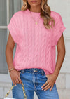 PRETTYGARDEN Women's Sweater Vest Summer Short Sleeve Tops Casual Crewneck Knit Oversized Pullover Trendy Spring Outfits