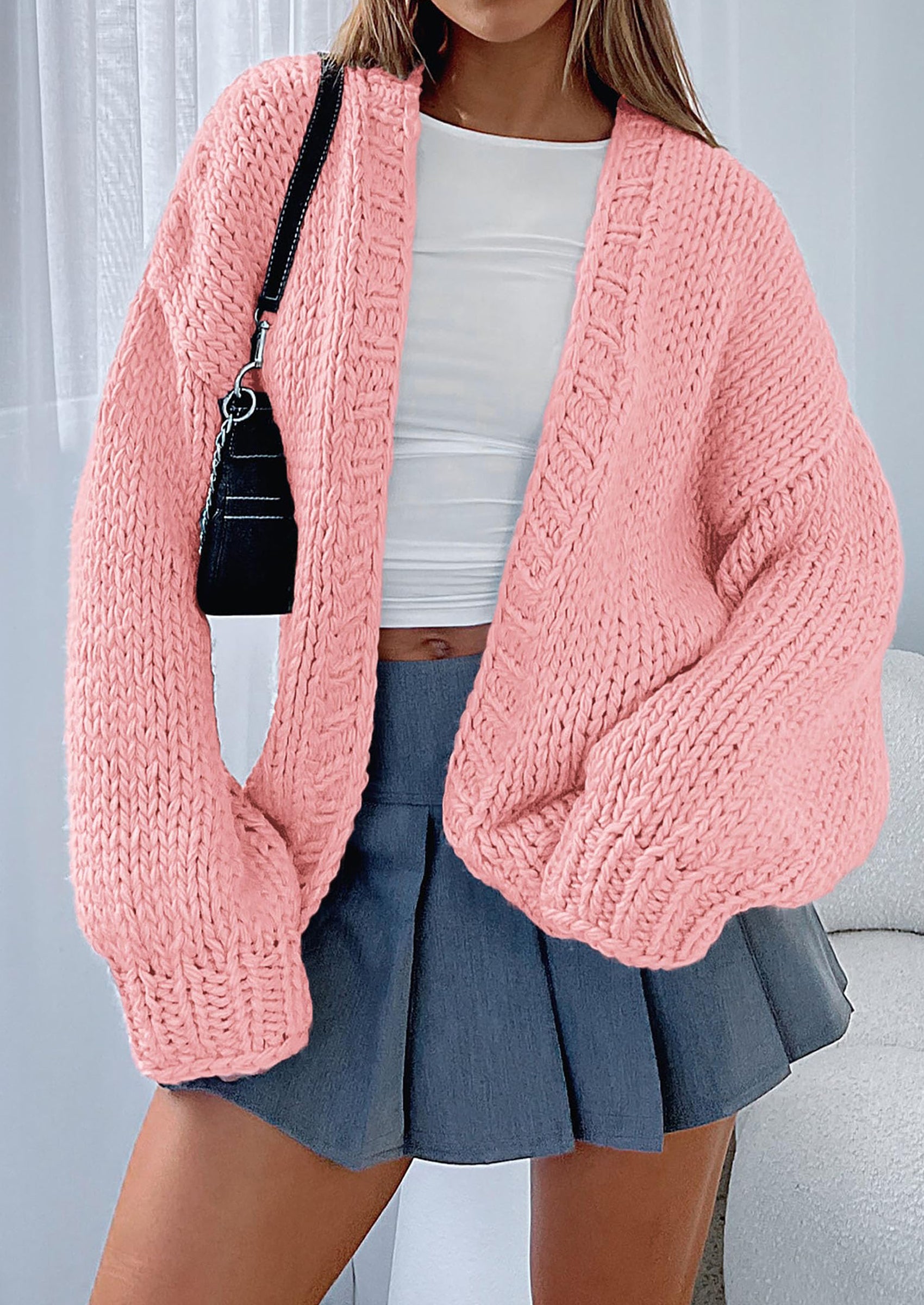 PRETTYGARDEN Cardigan Sweaters for Women Trendy Fall Fashion Long Sleeve Chunky Knit Cardigans Winter Clothing Outfits