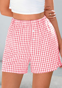 Plaid Casual Y2K Short with Pockets