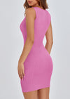 PRETTYGARDEN Spring Dresses for Women Sleeveless Bodycon Short Work Tank Dress Summer Casual Ribbed Mini Sundresses