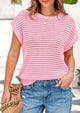 Crochet Cap Sleeve Crew Neck Beach Pullover Cover Ups Shirts
