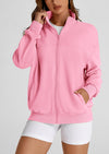 PRETTYGARDEN Women's Spring Fall Fashion Full Zip Up Sweatshirt Long Sleeve Loose Fit Trendy Casual Jacket with Pockets