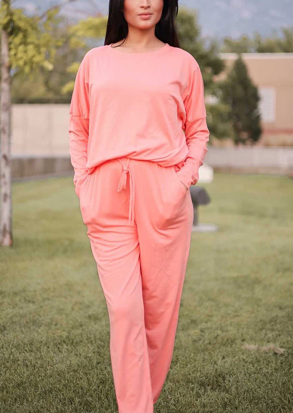 Black Two Pieces Oversized Fall Tracksuit