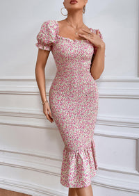 Short Puff Sleeve Cocktail Dresses