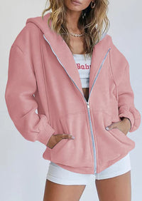 Long Sleeve Zip Up Y2K Hoodies With Pockets