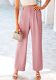 Casual Wide Leg High Elastic Waisted Long Work Pants