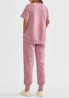 PRETTYGARDEN 2 Piece Outfit Tracksuits Casual Short Sleeve Tops High Waisted Sweatpants Set