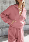 PRETTYGARDEN Women's 2 Piece Sweater Set Pullover Zip Up Sweatshirt Jogger Sweatpants Tracksuit Casual Outfit
