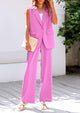 Sleeveless Suit Vest And Wide Leg Pants Business Casual Blazer Set