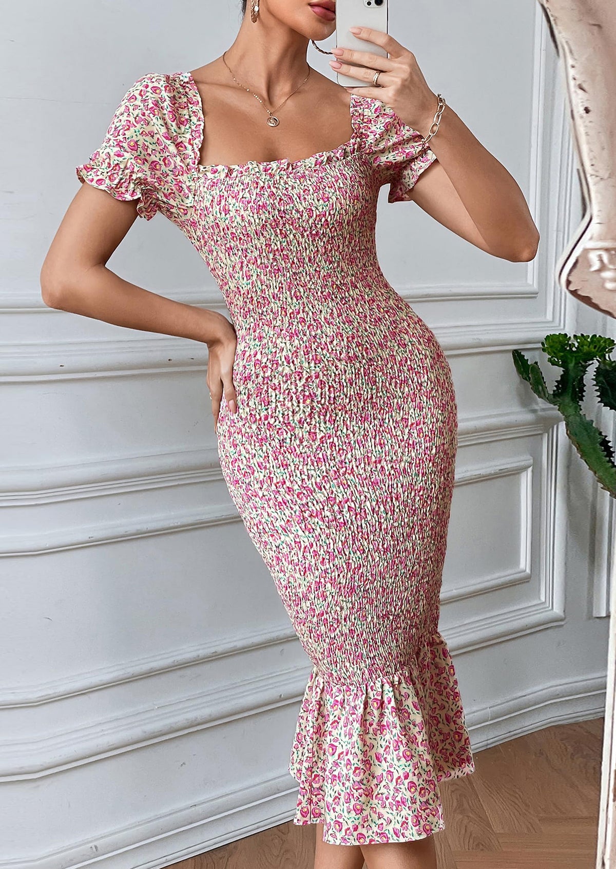 Short Puff Sleeve Cocktail Dresses