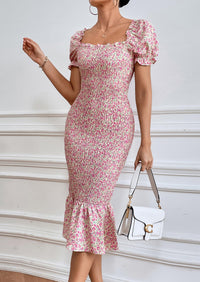 Short Puff Sleeve Cocktail Dresses