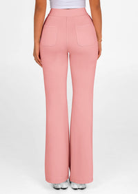 Elastic High-Waisted Drawstring Casual Flare Pants