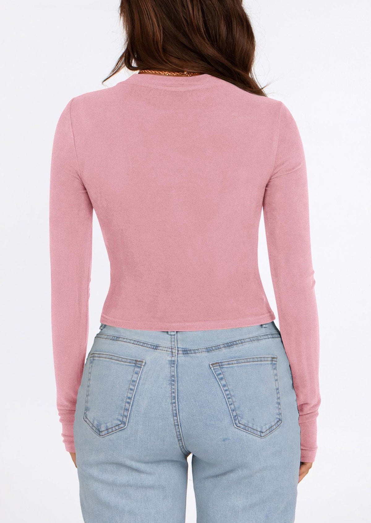 Long Sleeve Crop Tops Y2K Fashion Clothes Basic Slim Fit Blouses