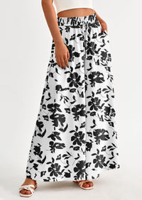 Wide Leg High Waisted Flowy Pockets Palazzo Pants