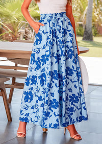 Wide Leg High Waisted Flowy Pockets Palazzo Pants