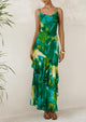 Tiered Floral Beach Spaghetti Strap Maxi Dresses