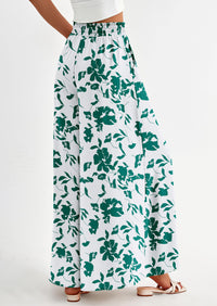 Wide Leg High Waisted Flowy Pockets Palazzo Pants