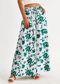 Wide Leg High Waisted Flowy Pockets Palazzo Pants