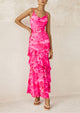 Tiered Floral Beach Spaghetti Strap Maxi Dresses