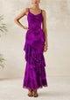 Tiered Floral Beach Spaghetti Strap Maxi Dresses