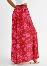 Wide Leg High Waisted Flowy Pockets Palazzo Pants