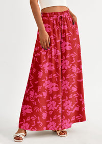 Wide Leg High Waisted Flowy Pockets Palazzo Pants