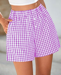 Plaid Casual Y2K Short with Pockets