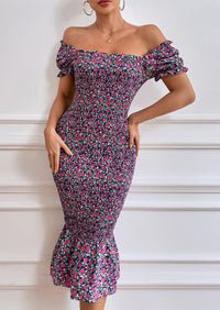 Short Puff Sleeve Cocktail Dresses